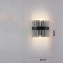 Modern gold crystal led wall lamp bedroom geometric sconce