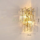 Modern gold crystal led wall lamp bedroom geometric sconce
