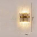 Modern gold crystal led wall lamp bedroom geometric sconce