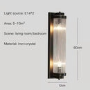Modern gold crystal led wall lamp bedroom sconce