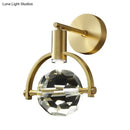 Modern gold crystal led wall lamp bedroom sconce