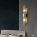 Modern gold crystal led wall lamp bedroom sconce