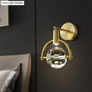 Modern gold crystal led wall lamp bedroom sconce