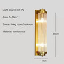Modern gold crystal led wall lamp bedroom sconce