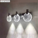 Modern gold crystal led wall lamp for bathroom three globe light