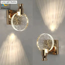 Modern gold crystal led wall lamp for bathroom three globe light