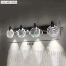 Modern gold crystal led wall lamp for bathroom three globe light