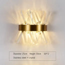 Modern gold crystal led wall lamps bedroom cascading sconce light
