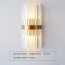 Modern gold crystal led wall lamps bedroom cascading sconce light