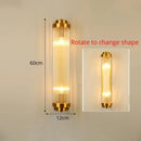 Modern gold crystal led wall lamps bedroom cascading sconce light