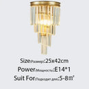 Modern gold crystal led wall lamps bedroom cascading sconce light