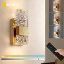 Modern gold crystal led wall light for bedroom dimmable sconce
