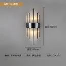Modern gold crystal led wall light living room glass sconce