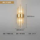Modern gold crystal led wall light living room glass sconce