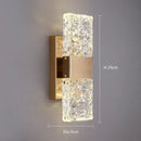 Modern gold crystal led wall sconce bedroom glass rod light