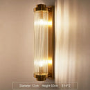 Modern gold crystal led wall sconce bedroom glass rod light