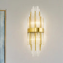 Modern gold crystal led wall sconce living room cascading light