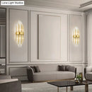 Modern gold crystal led wall sconce living room cascading light