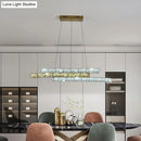 Modern gold crystal linear island light kitchen chandelier