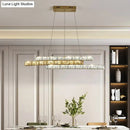 Modern gold crystal linear island light kitchen chandelier
