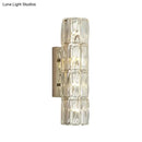 Modern gold crystal linear wall light dining room sconce