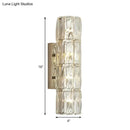 Modern gold crystal linear wall light dining room sconce