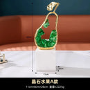 Modern gold crystal metal fruit sculpture set living room decor