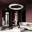Modern gold crystal möbius strip pendant chandelier dining room