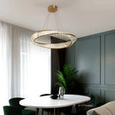 Modern gold crystal möbius strip pendant chandelier dining room