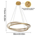 Modern gold crystal möbius strip pendant chandelier dining room