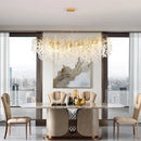 Modern gold crystal money tree chandelier living room light