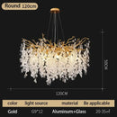 Modern gold crystal money tree chandelier living room light