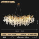 Modern gold crystal money tree chandelier living room light