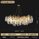 Modern gold crystal money tree chandelier living room light