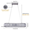Modern gold crystal oval led chandelier for living room