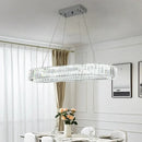Modern gold crystal oval led chandelier for living room