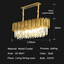 Modern gold crystal oval round chandelier dining room light