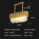 Modern gold crystal oval round chandelier dining room light