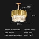 Modern gold crystal oval round chandelier dining room light