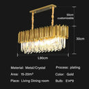 Modern gold crystal oval round chandelier dining room light
