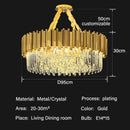 Modern gold crystal oval round chandelier dining room light