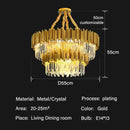 Modern gold crystal oval round chandelier dining room light