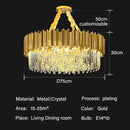 Modern gold crystal oval round chandelier dining room light
