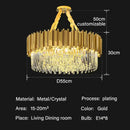 Modern gold crystal oval round chandelier dining room light