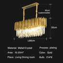 Modern gold crystal oval round chandelier dining room light