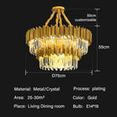 Modern gold crystal oval round chandelier dining room light