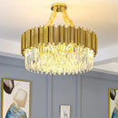 Modern gold crystal oval round chandelier dining room light