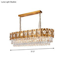 DecorBites™ Modern Gold Crystal Rod Island Pendant Light - 10 Heads, Oval Suspension Design