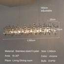 Modern gold crystal pendant chandelier dining room layered light