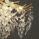 Modern gold crystal pendant chandelier living room luxury leaf light